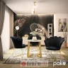 PAKKETO FOTELJA Evi pakoworld velvet in black color 73x62x87cm