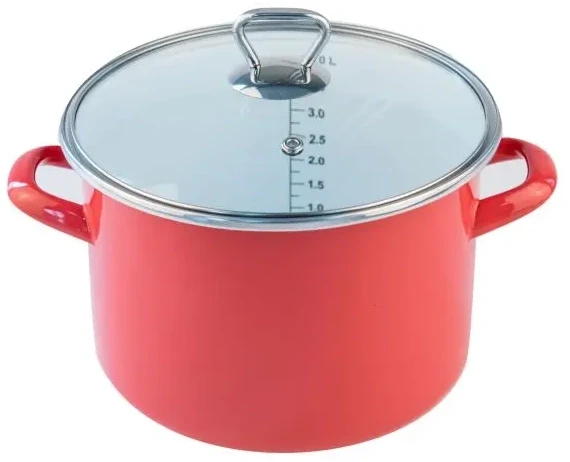 FACKELMANN SERPA DUBOKA EMAJL (crvena) 20cm/4L SA STAKLENIM POKLOPCEM