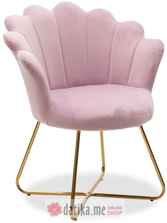 PAKKETO FOTELJA Evi pakoworld velvet in pink color 73x62x87cm