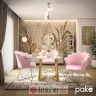 PAKKETO FOTELJA Evi pakoworld velvet in pink color 73x62x87cm