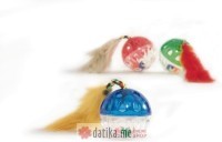 BEEZTEES IGRACKA ZA MACE PLASTICNA LOPTICA SA PERJEM JINGLE BAL 7CM