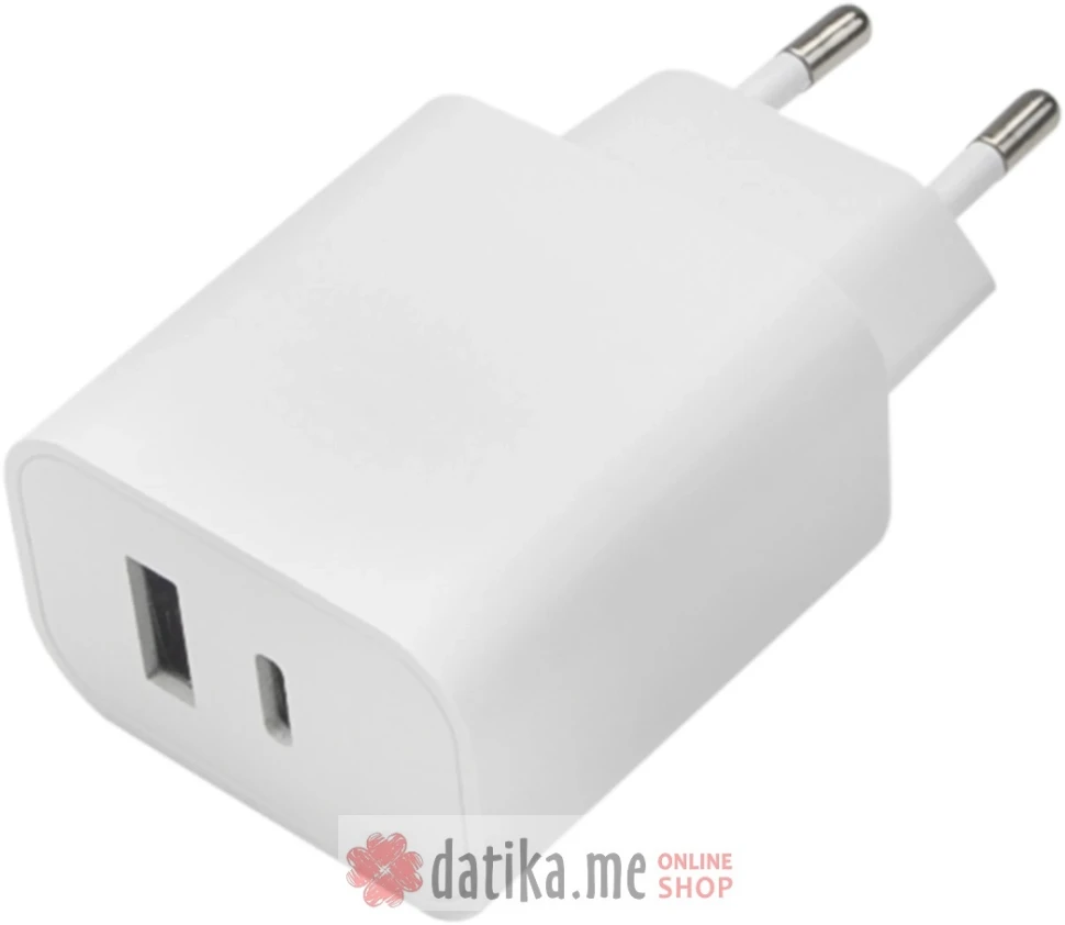 Maxlife MXTC-06 PD QC charger 1x USB-C 1x USB 30W white
