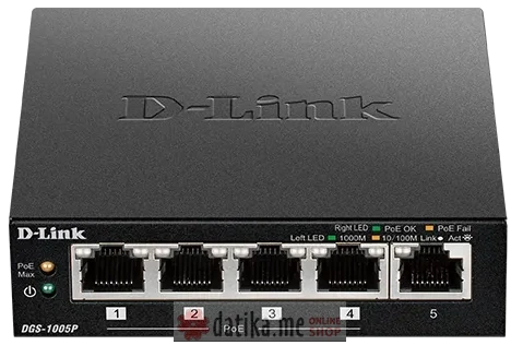 D-Link Switch DGS-1005P/E 5 port Gigabit With 4 PoE Ports