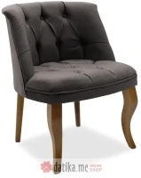 PAKKETO FOTELJA Loreta pakoworld velvet anthracite-walnut 59x64x73cm