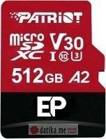 Patriot MEMORY CARD 512GB MicroSDXC V30 U3 EP SERIES