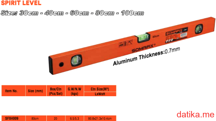 Somafix SFX4009 Libela aluminijumska 3L 80cm
