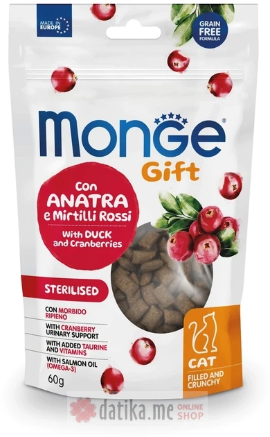 Monge Gift Sterilised Adult Sa Pačetinom I Brusnicama 60gr в Черногории