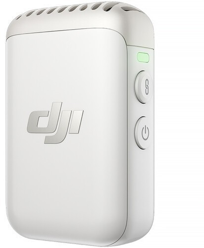 DJI Mic 2 Clip-On Transmitter/Recorder with Built-In Microphone (2.4 GHz, Pearl White)
