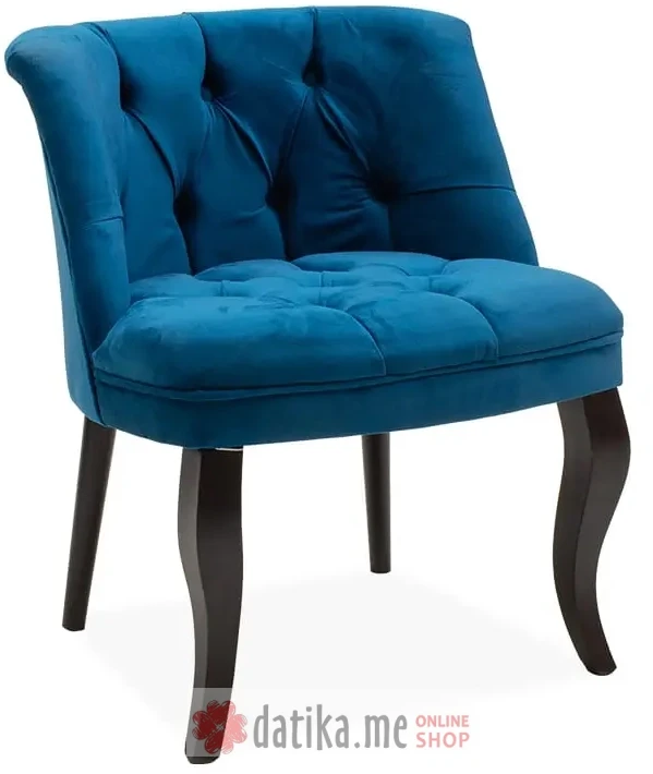 PAKKETO FOTELJA Loreta velvet dark blue-black 59x64x73cm
