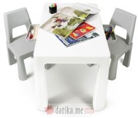 BBO Set djeciji sto i stolice sivi