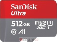 SanDisk Ultra microSD Card 512GB + SD Adapter, 150 MB/s, Class 10 / UHS-I U1 / A1