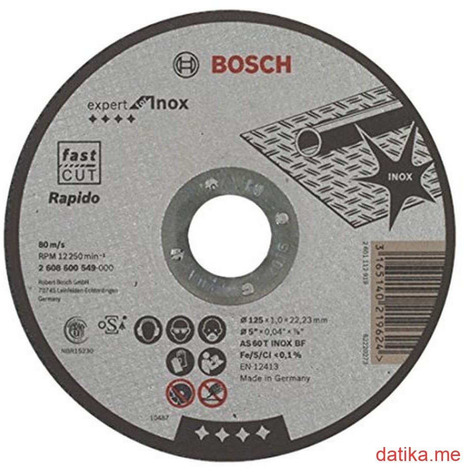 Bosch Rezna ploča za inox 125x1mm Expert ravna AS60T 