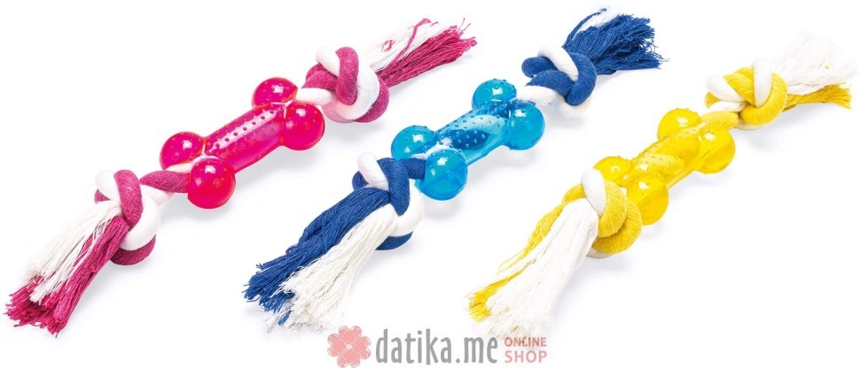 Karlie IGRACKA ZA PSE KONOP 9 CM-YELOO/BLUE/PINK 