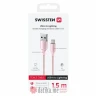 Swissten Data cable textile II USB/Lightning 1.5m Pink