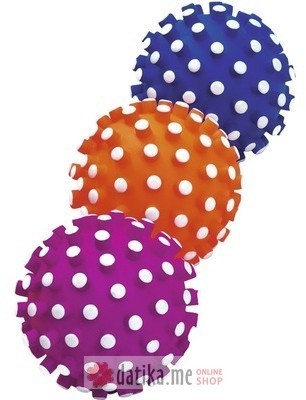 KARLIE IGRACKA ZA PSE GUMENA LOPTA SA BODLJAMA-PINK/BLUE/ORANGE-9CM