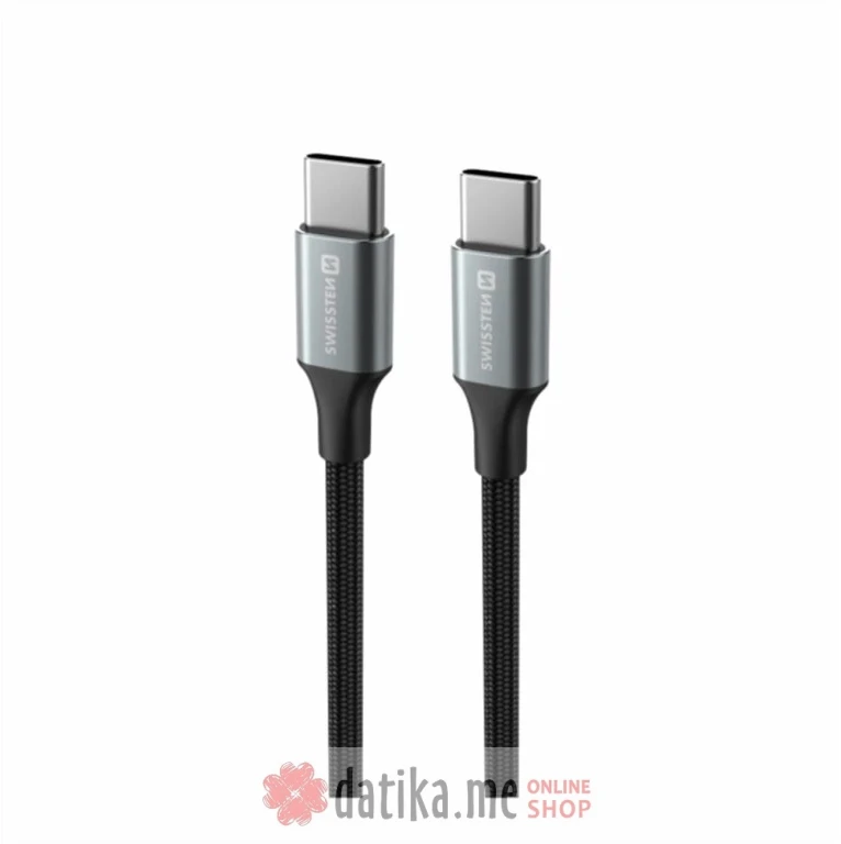Swissten Kabl textile II USB-C / USB-C 1.5m Black