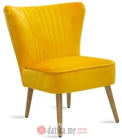 PAKKETO FOTELJA velvet yellow-natural color 68x54x78cm
