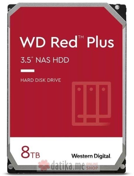 WD RED Plus NAS HDD 8TB 3.5" SATA III, WD80EFZZ in Podgorica Montenegro