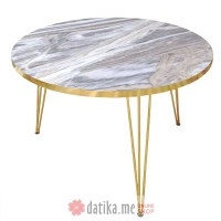PAKKETO KLUB STO Nidra white marble-golden D70x40cm