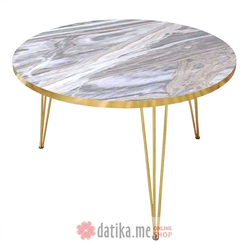 PAKKETO KLUB STO Nidra white marble-golden D70x40cm