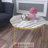 PAKKETO KLUB STO Nidra white marble-golden D70x40cm