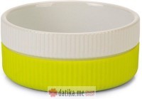 Beeztees POSUDA ZA MACE KERAMICKA WHITE GREEN- 11,5 x 5 cm - 350 ml