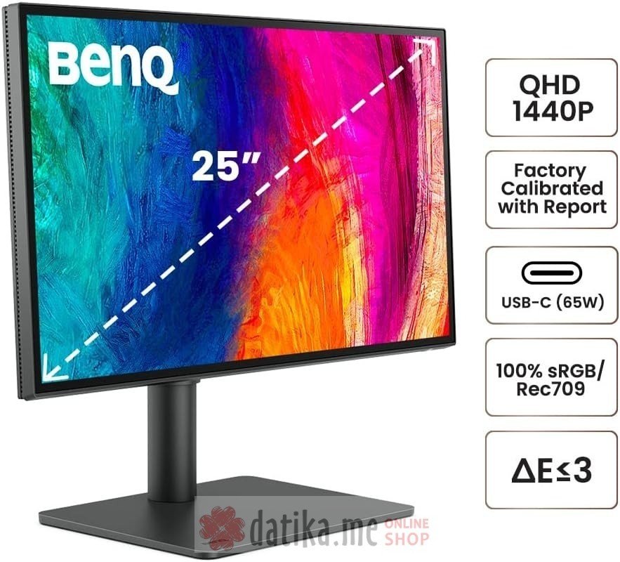 BenQ DesignVue PD2506Q 25" 2K QHD P3 DisplayHDR 400 USB Type-C Designer Monitor в Черногории