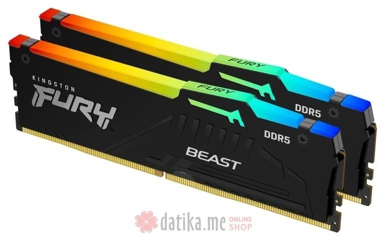 Kingston Fury Beast RGB EXPO DIMM DDR5 64GB (2x32GB kit) 5600MT/s, KF556C36BBEAK2-64 in Podgorica Montenegro