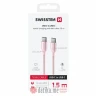 Swissten Data cable textile II USB-C / USB-C 1.5m Pink в Черногории