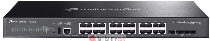 TP-LINK SG5428X Omada 24-Port Gigabit Stackable Lite L3 Managed Switch with 4 10G Slots