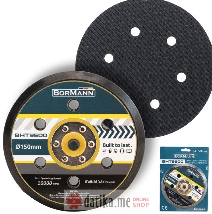 Bormann BHT9500 Disk nosac brusnog papira 150mm prihvatom 14mm za brusilice 