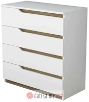 PAKKETO KOMODA Chest of 4 drawers Verena white-walnut 80x47x92cm