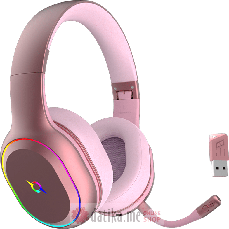 Aqirys Lyra Pink wireless Gejmerske Slusalice sa mikrofonom
