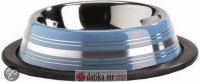 Beeztees POSUDA ZA MACE METALNA STRIPES BLUE 11cm-180ml 