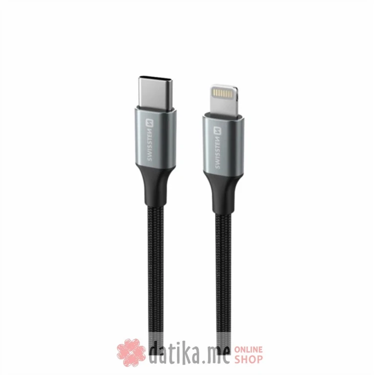Swissten Kabl textile II USB-C / Lightning 1.5m Black