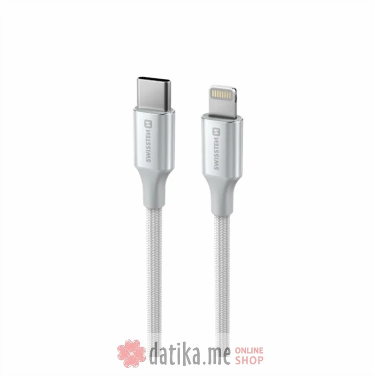 Swissten Data cable textile II USB-C / Lightning 1.5m White