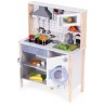 Eco Toys Drvena kuhinja za djecu sa zvukovima, led svijetlom,rernom,mašinom i kuhinjskim priborom