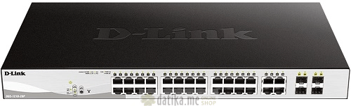 D-Link  Switch  28-Port Gigabit Smart Managed PoE + 4 Combo 1000BaseT/SFP