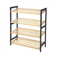 ModernHome POLICA ZA OBUCU 4 NIVOA BAMBOO BIJELA