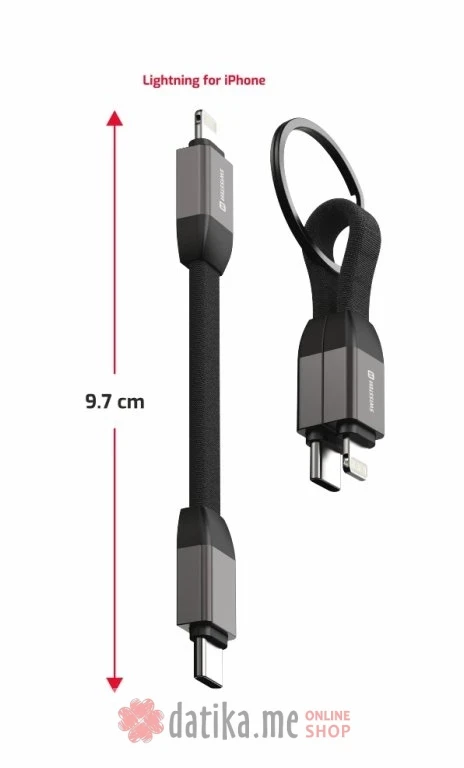Swissten Kabl Magnetic keychain USB-C / Lightning 9.7cm