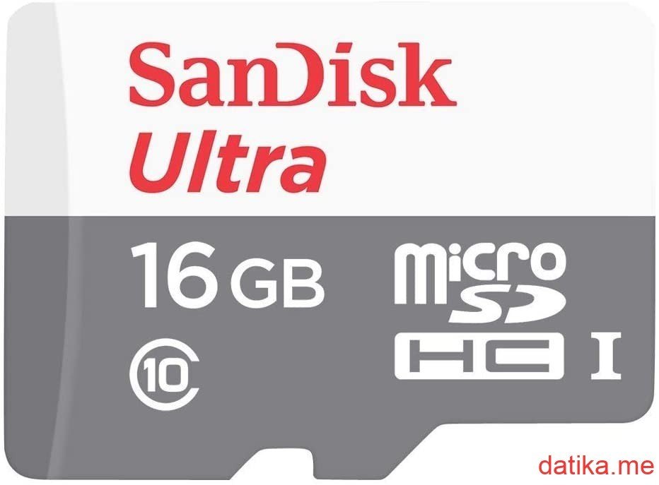 SanDisk Ultra 16GB 80MB/s UHS-I Class 10 microSDHC Card, SDSQUNS-016G-GN3MN  в Черногории