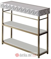 PAKKETO Polica PWF-0629 white-gold color 102x32x83cm