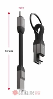 Swissten Kabl Magnetic keychain USB-A/ USB-C 9.7cm