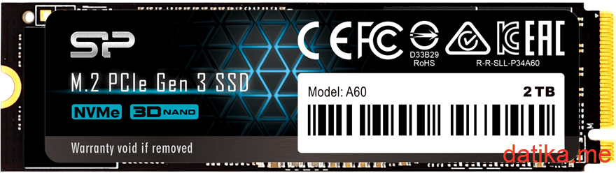 Silicon Power PCIe Gen 3×4 P34A60 SSD Disk 1TB