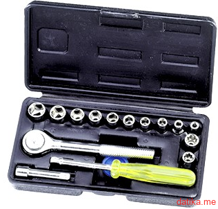 Mauer Ključevi nasadni prihvat 1/4" 4-13mm u PVC kutiji 17kom