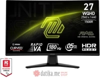 MSI MAG 274CQF 27'' WQHD 180Hz Zakrivljen Monitor