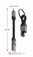 Swissten Kabl Magnetic keychain USB-A/ Lightning 9.7cm