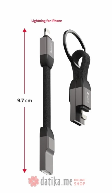 Swissten Kabl Magnetic keychain USB-A/ Lightning 9.7cm