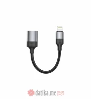 Swissten OTG Adapter Textile Lightning (male) / USB-A (female) 0,12 M Black