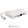 E-GREEN  Adapter USB 3.1 tip C (M) - HDMI + USB3.0 + RJ45 + tip C (F) beli